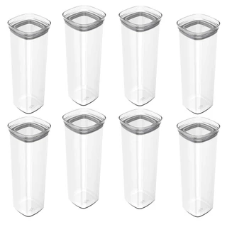 8x Porta Temperos Pote 2L Organizador OU Block Hermético
