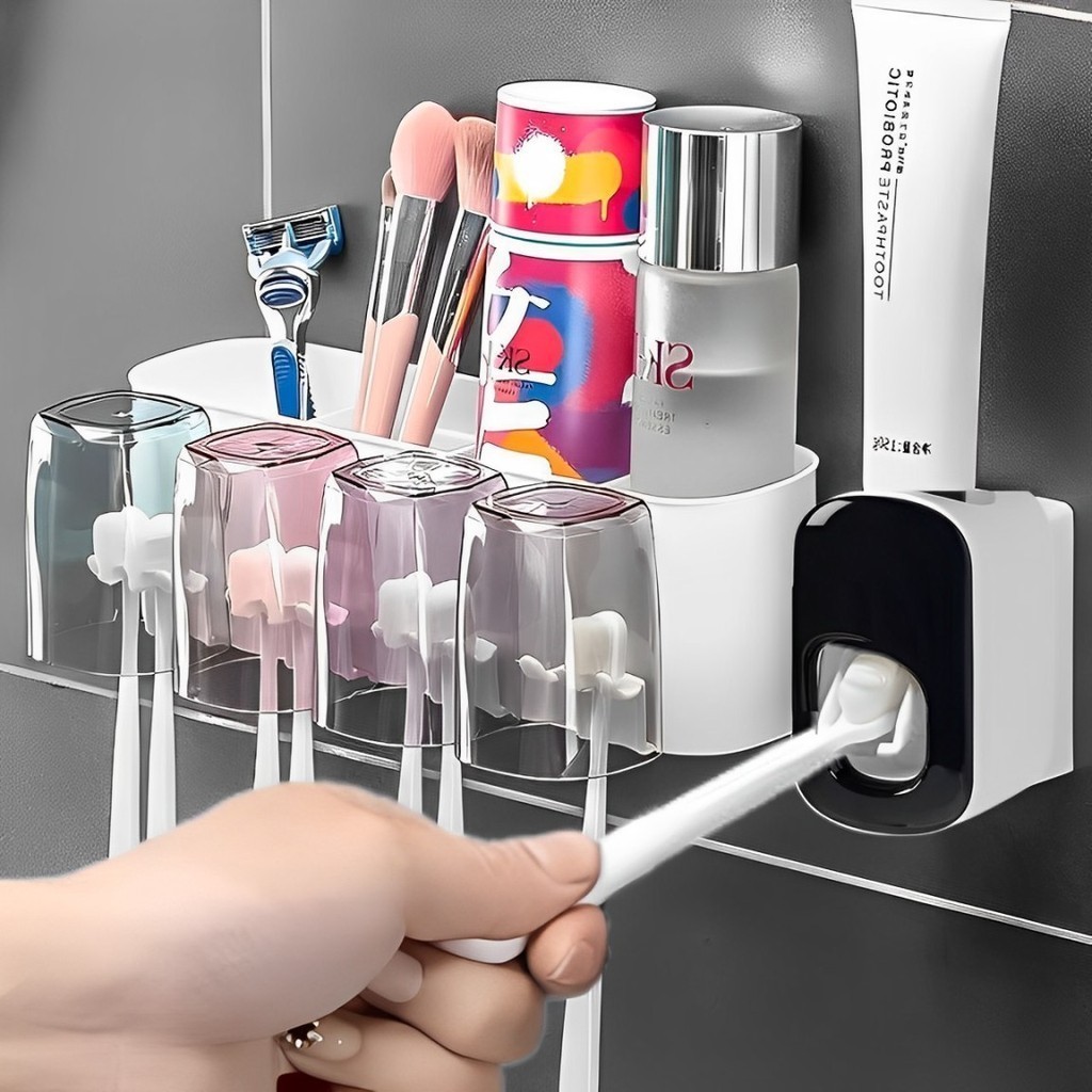 Aplicador Pasta de Dente Suporte Dispenser Escova porta escova de dente e pasta