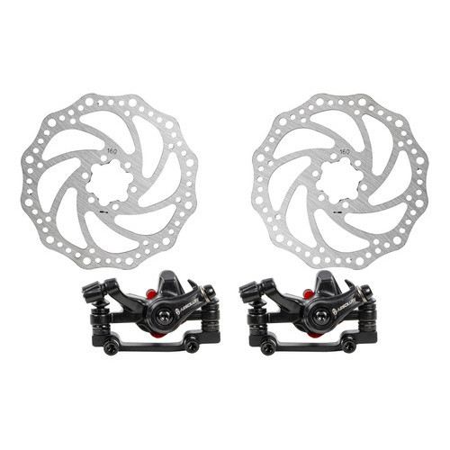 Par Freio Disco Absolute Nero Mecânico C/ Rotores 160mm Mtb