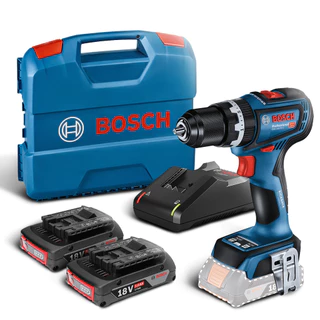 Furadeira de Impacto GSB 18V-90C Bosch Parafusadeira Brushless 18V Carregador 2 Baterias Maleta