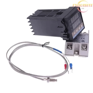 [EL] 100-240VAC PID REX-C100 Controlador De Temperatura SSR-40A Termopar Novo