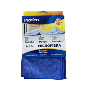 Pano de Microfibra 2 Unidades 30x30cm Azul Inoven em Oferta na Shopee