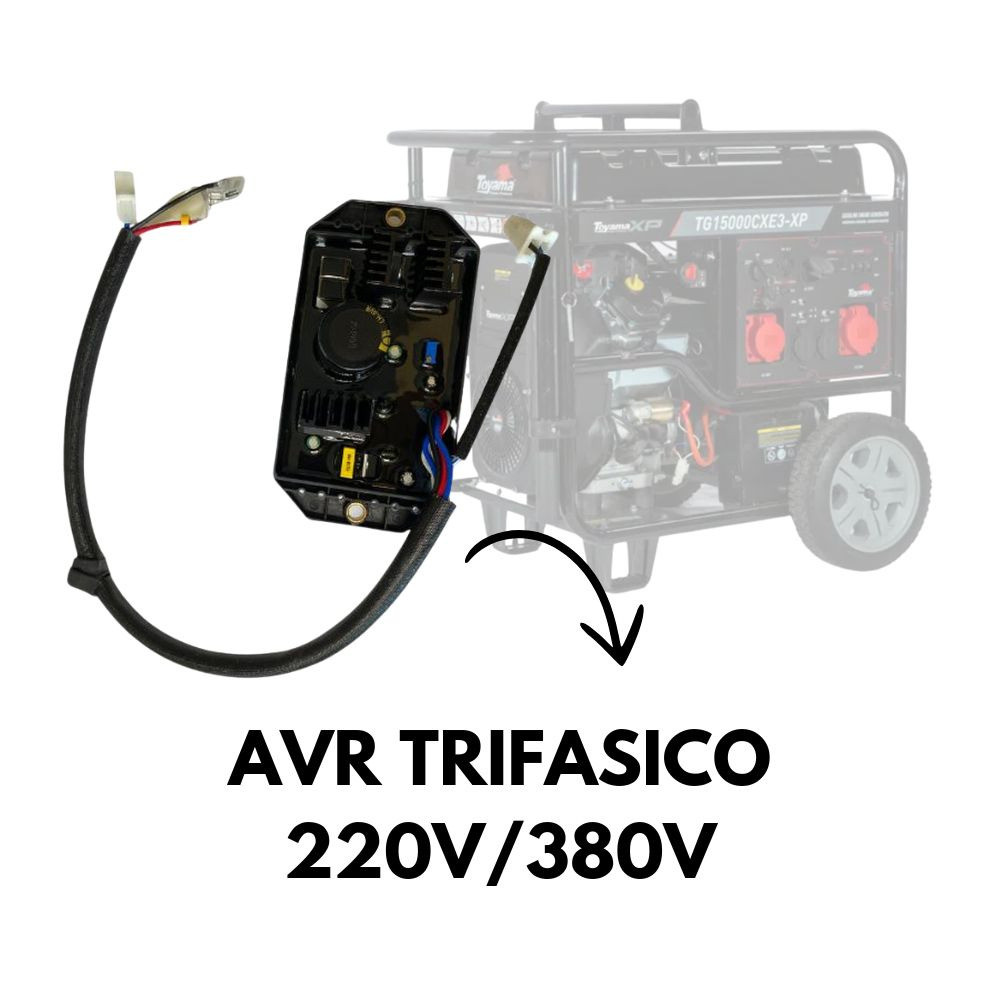 AVR Trifásico 220V 380V Gerador Gasolina Toyama TG15000CXE3 CXE3D