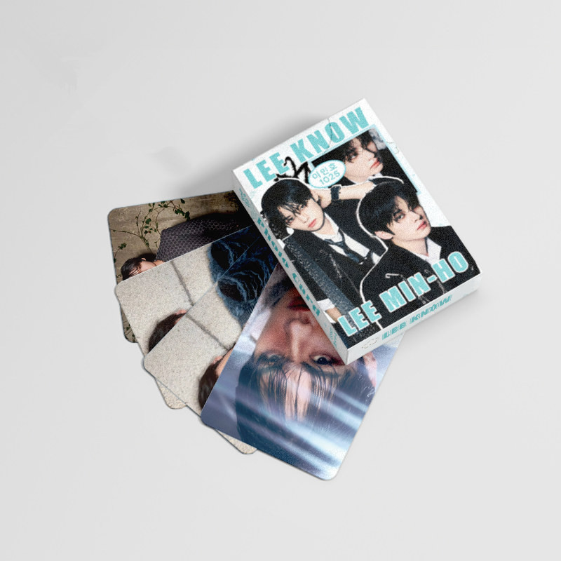 50 Pçs/Caixa Stray Kids LeeKnow Cartão Laser Photocard Holograma