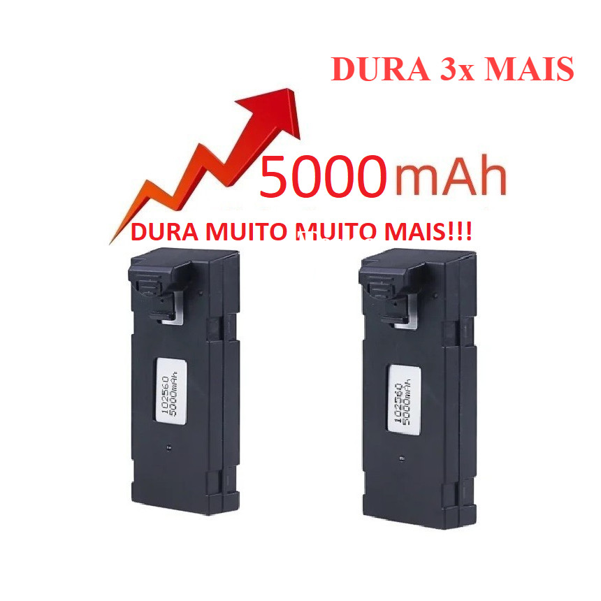 2 Baterias Para Drone 5000 amperagem 3.7 V Dura muito Vai demorar a descarregar