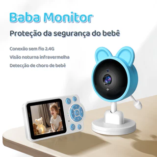 Monitor de Bebê com Vídeo HD Sensor de Temperatura e Visão Noturna Infravermelha