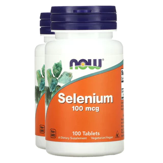 Kit 2x Selênio 100mcg Now Foods Selenium 100 Talets Importado/Made in Usa
