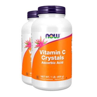 Kit 2x Pó Vitamina C Now Foods Ácido Ascórbico 454g Importado/Made in Usa