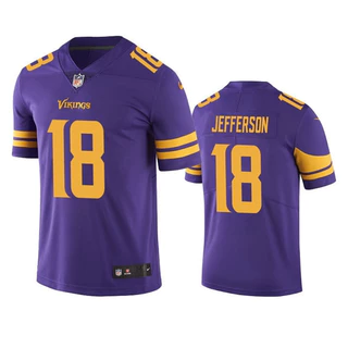 NFL Minnesota Vikings Justin Jefferson Purple Limited Jersey Jogador De Futebol Americano Masculino