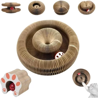 Kitty Kurlz , Brinquedo Mágico De Órgãos De Gato Tábua Raspadora Mágicos Dobrável De Acordeão Reciclável Com Bola Para Indoor (1pc