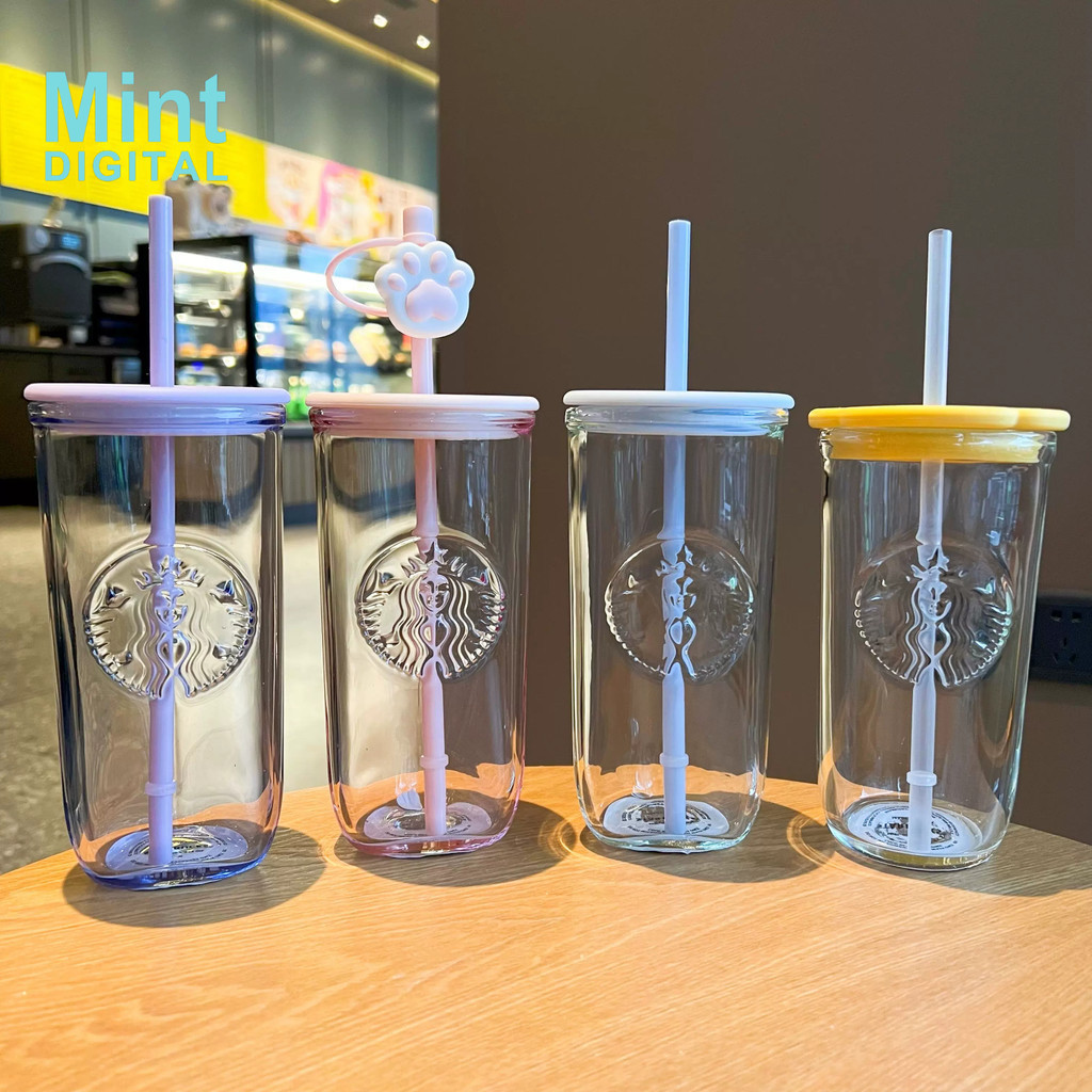 Starbucks Cup Ins Edição Limitada Vidro Triangular Azul Com Palha Tampa ...