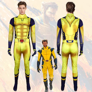 2024 Traje de Halloween Deadpool e Wolverine cosplay Traje de fantasia Tio Lobo Fato de Salto do Mesmo Estilo Traje de Performance de Palco