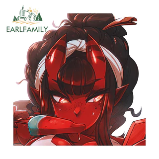 EARLFAMILY 13cm x 13cm Meru The Succubus Peek Icecream Car Sticker Autocolante Para Carro De Motocicleta Capacete Tronco Oclusão Raspadinha JDM Vinil Decalque Adequado Qualquer Superfície Lisa E