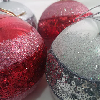 KIT C/2 Bolas de Natal 10CM Enfeite Natalino Artigo de Festa Decoração- CN6550