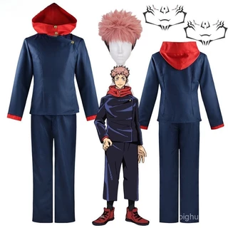 Itadori Yuji Cosplay Anime Jujutsu Kaisen Traje De Peruca Uniforme Halloween Tatuagem Gratuita