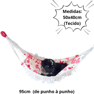 Rede de Descanso Dormir Para Pets Gatos e Cachorros Cama de Gato Tamanho Pequeno Fabricada em Jaguaruana-CE