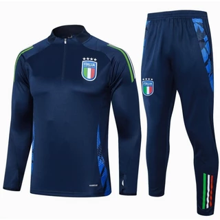 2024 2025 Conjunto De Terno De Treino De Futebol Italiano, Camisa Esportiva De Manga Longa Com Meia Zíper