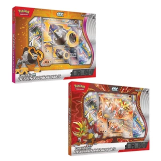 Pokemon Box Coleção Destinos Paradoxais Rocha Ferrea EX e Fogo Corrosão EX Copag - 34707
