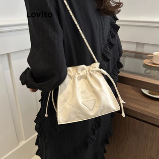 Lovito Bolsa casual simples com corrente quadrada para mulheres LFA47185