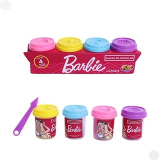 Massa de Modelar Da Barbie 4 Potes 56G F0012-6 - Fun