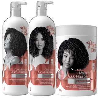 Kit Shampoo Condicionador E Mascara Soul Power Pro Acido Hialuronico Hidratante Vegano Grande