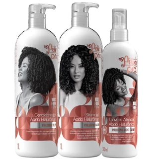Kit Shampoo Condicionador E Leave In Soul Power Pro Acido Hialuronico Hidratante Vegano Grande