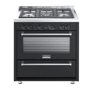 Fogão Venax Temis 5 Bocas a Gas Mesa de Inox Preto