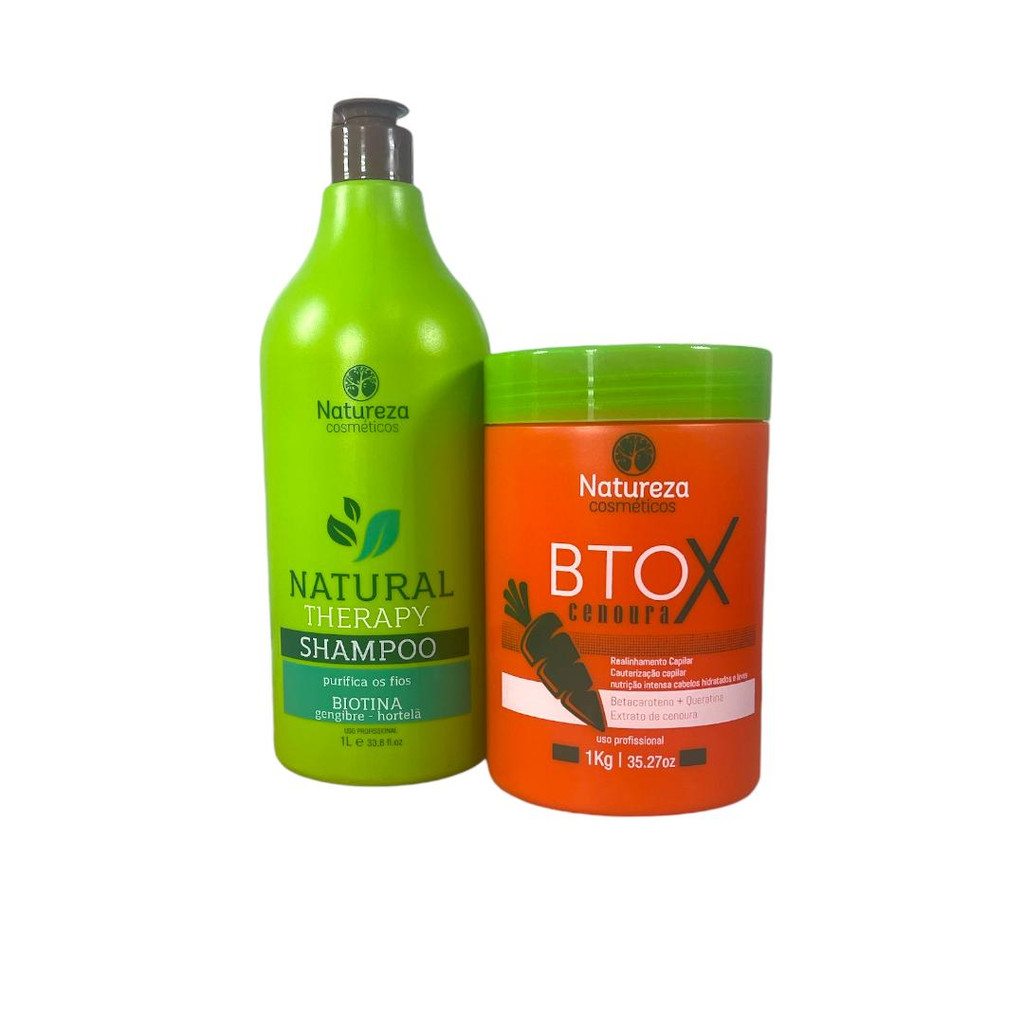 Ntox Cenoura +Shampoo anti residuos Natureza Cosméticos Sem Formol