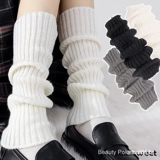 Lolita Polainas Meias Femininas De Malha Quente Pé Capa Branco Preto Mais Senhora Outono Inverno Crochê Meia Bota Punhos