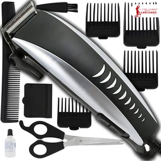 Barba 9 Peças Máquina De Cortar Cabelo Barbeador Aparador Profissional Acabamento Elétrico 110V