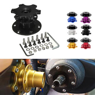 Universal Carro Auto Volante Liberação Rápida Hub Chefe Kit Roda Adaptador De Alumínio Para 6 Furos