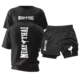 Kit Camiseta Algodão Short Dry Fit Muay Thai Academia Treino Toji Behind Anime