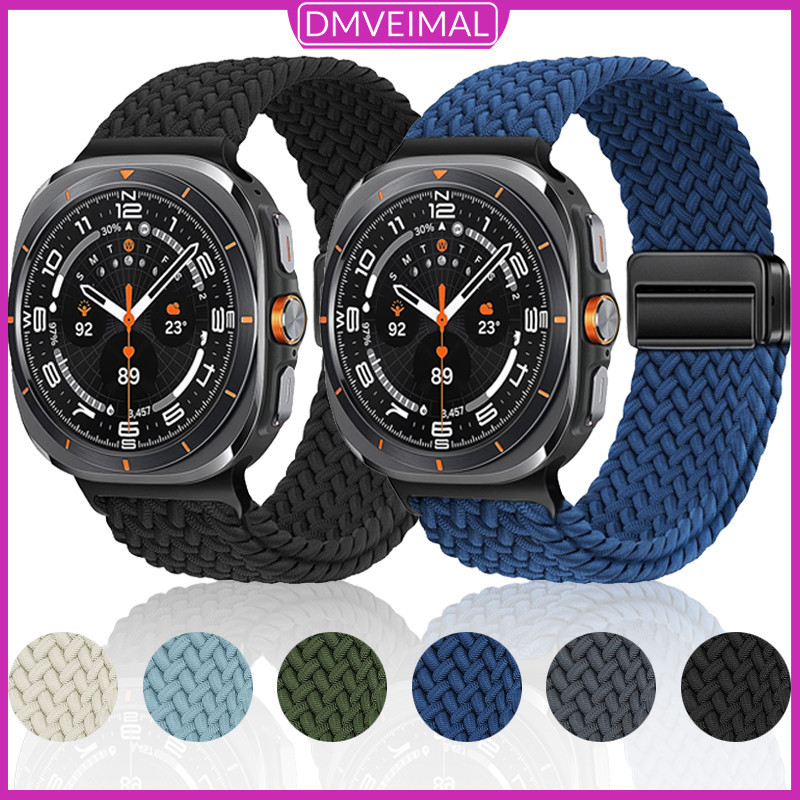 Pulseira De Nylon Para Samsung Galaxy Watch Ultra 47mm Tecido Magnético Regulável Masculino Band