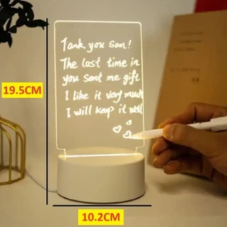 Luminária Lousa Recado 3D Tela Acrílico Escrever Placa Mensagem Com Marcador E Pano De Limpeza em Oferta na Shopee