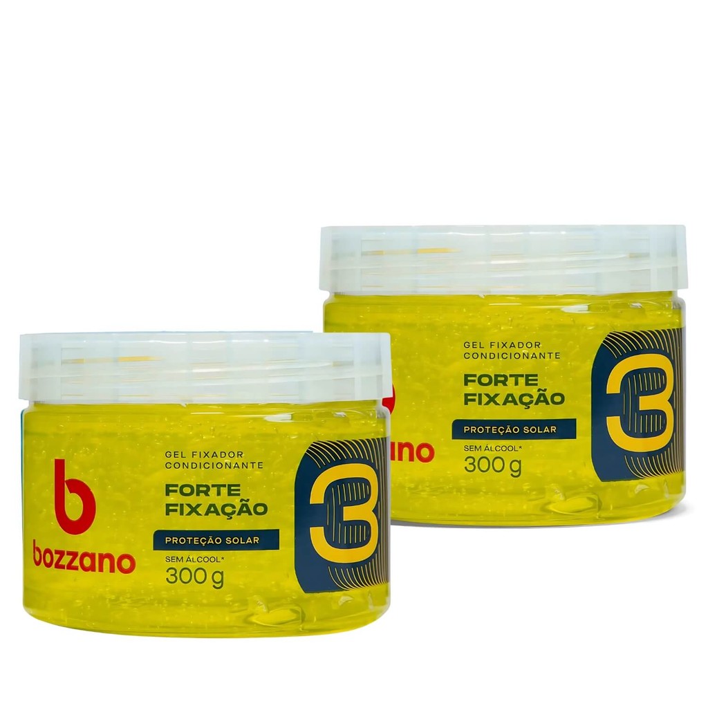 Gel Fixador para Cabelo Bozzano Fixação Forte n3 300g - 2un | Shopee Brasil