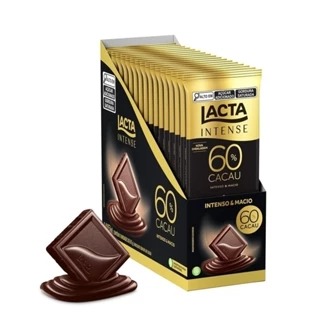 Chocolate Lacta Intense Amargo 60% Cacau Original 85g - Caixa com 17 Unidades em Oferta na Shopee