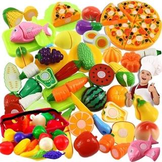 30pçs Comidinha Fruta De Cortar Com Velkr Brinquedo Crec Pizza