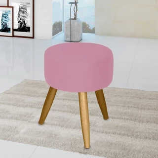 Banqueta Puff Decorativo Redondo Tecido Veludo Premium Para Quarto Sala Penteadeira Recepcao Pes Palitos Varias Cores
