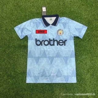 Manchester City camisa de futebol retro 88-90