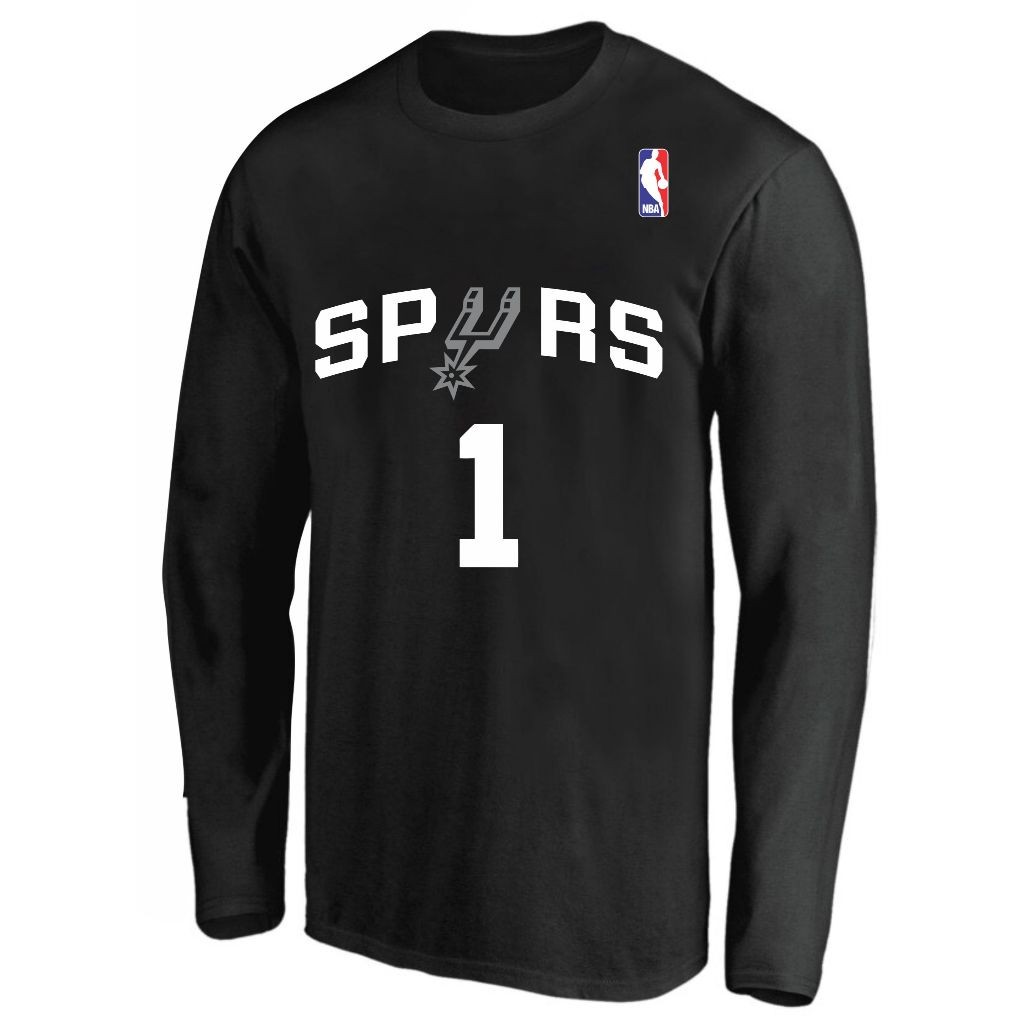 Camiseta Camisa Algodão Manga Longa San Antonio Spurs 1 Wembanyama ...
