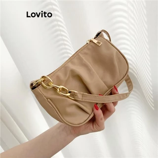 Lovito Bolsa leve casual simples de grande capacidade para mulheres LFA45440
