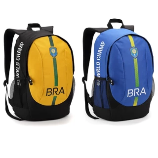 Mochila do Brasil Amarela Azul SEANITE Escolar Faculdade Juvenil