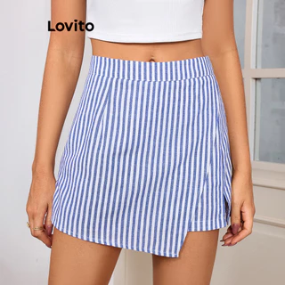 Lovito Short básico listrado Boho para mulheres LBL16010
