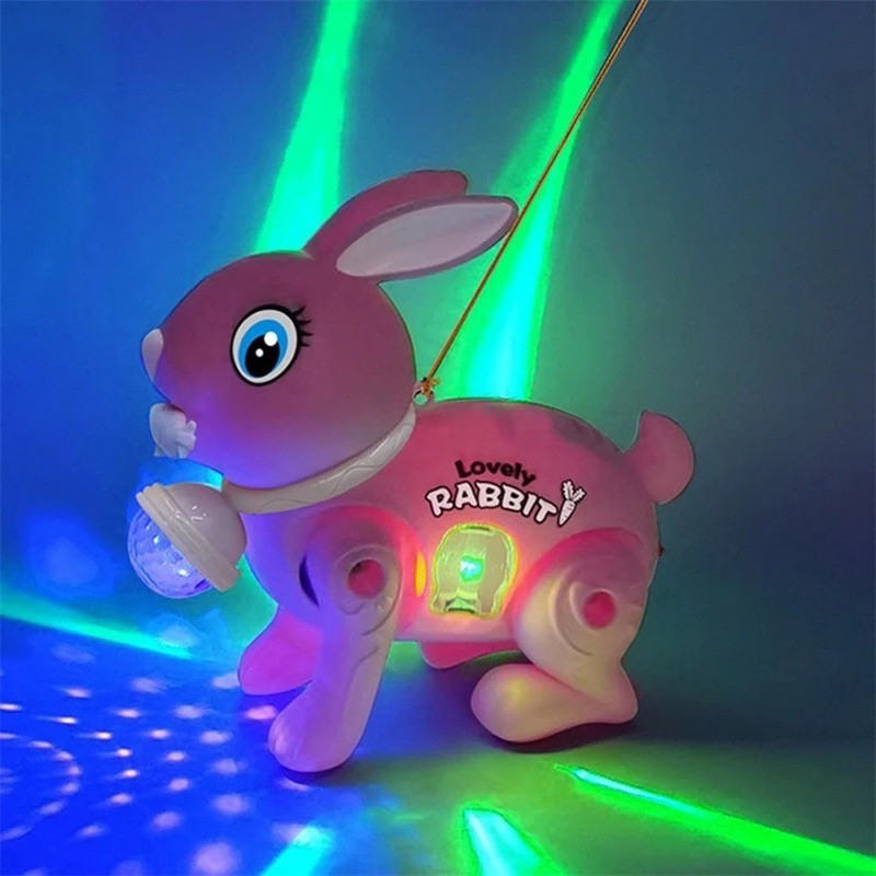 Novo Brinquedo eletrônico do coelho/ girafa anda pula corda de tração ...