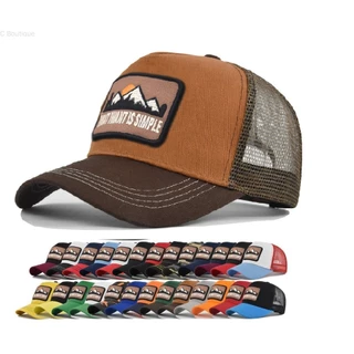 Boné De Montanha vintage Logotipo Do Camionista Para Homens baseball De 5 Painéis Rede Chapéu De Pai Feminino Acessórios De Sol