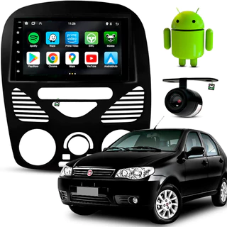 Kit Multimidia Android 7 Pol Palio 2002 2003 2004 05 06 07 08 09 10 11 2012 2013 2014 Preto Fosco