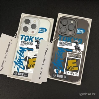 Autocolante de grafite de dinossauro da marca da moda Apple para iPhone 15promax 15 14 13 12 11 16 pro max 13promax 13pro 15plus 14pro invólucro transparente anti-queda