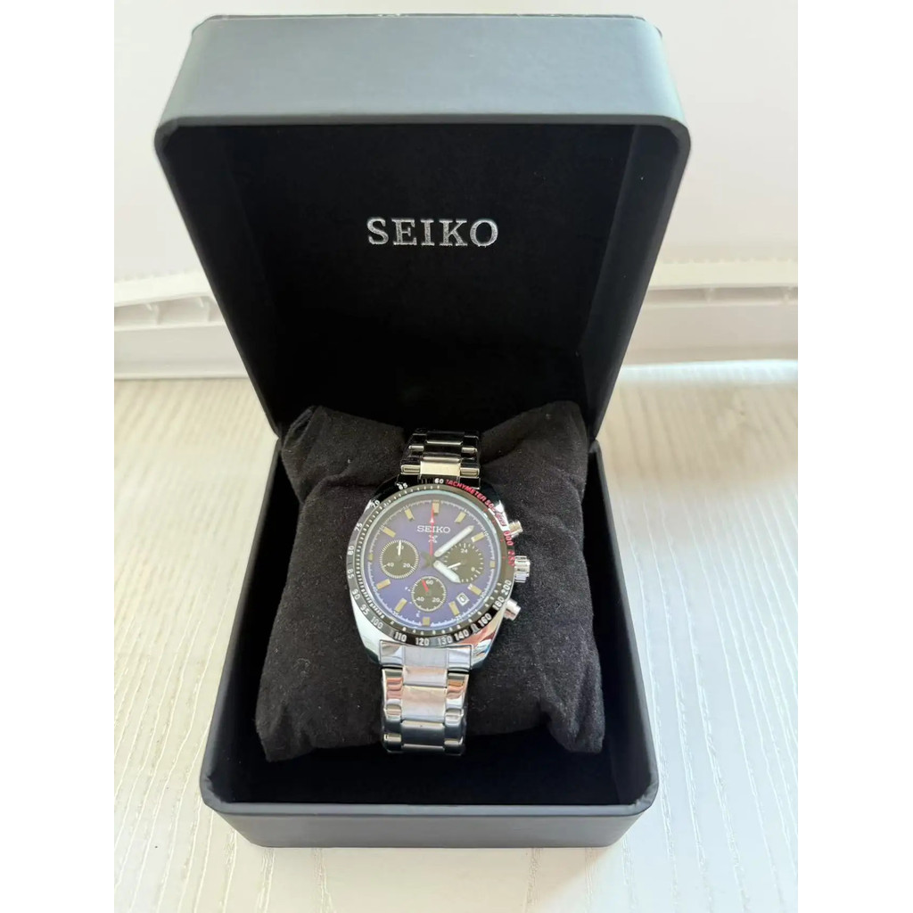 Original Seiko Panda Série Três Olhos Agulha Dial Calendário À