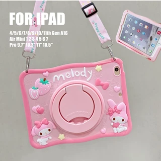 Capa Melody Strap Para iPad Mini Air1/2/3/4/5/6/7 4a/5a/6a/7a/8a/9a/10a/11a Geração A16 2025 Pro11in/9.7 Pol ./10.2/10.9