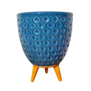 Cachepot Voluta Pequeno 15,5cm Azul Jeans Scalla 2°Classificação em Oferta na Shopee